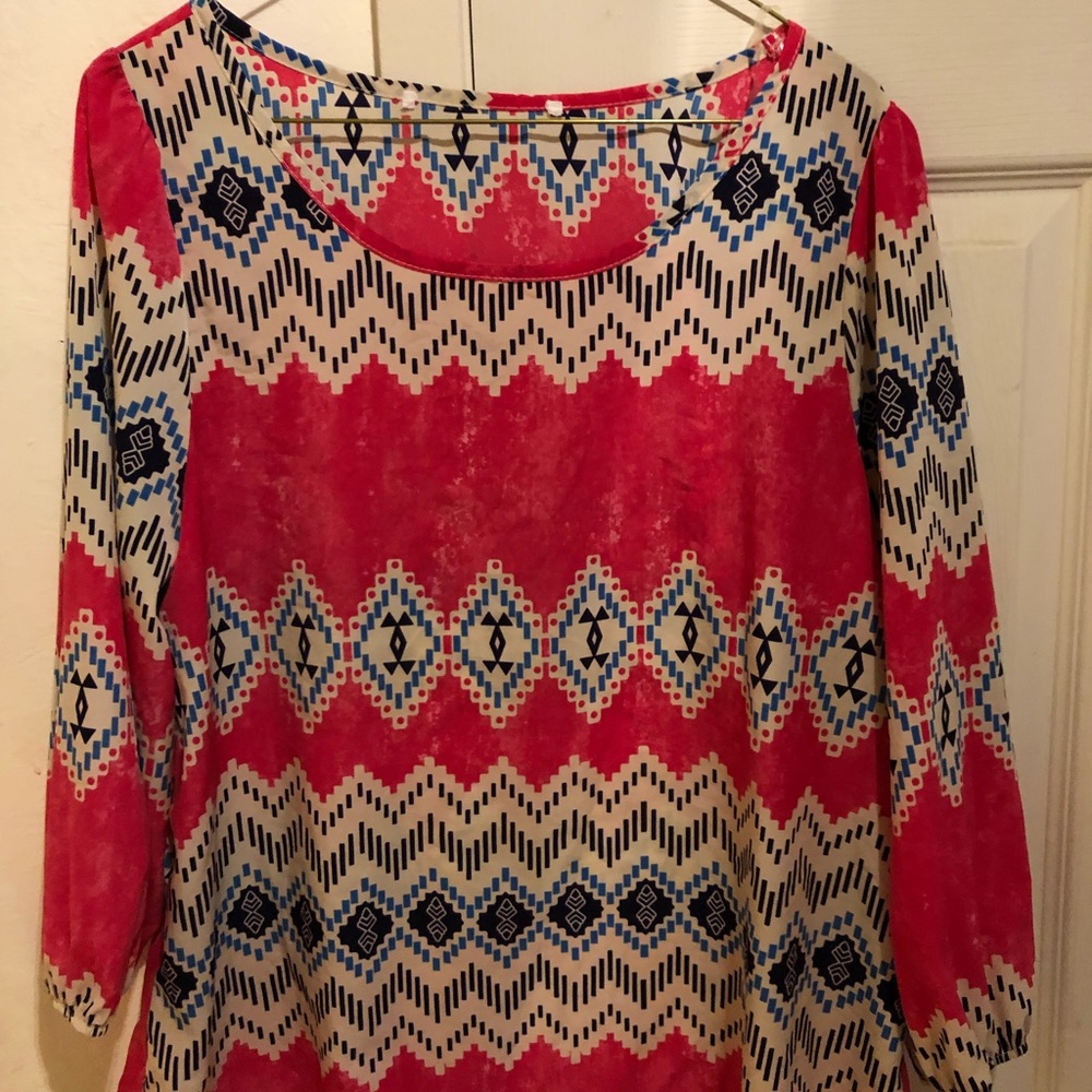 Women's shirt. Pink with designs